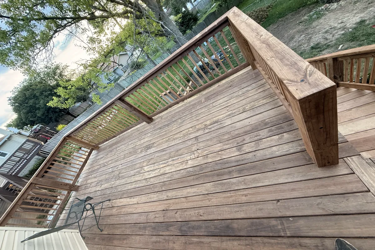 Top view of the new wood deck